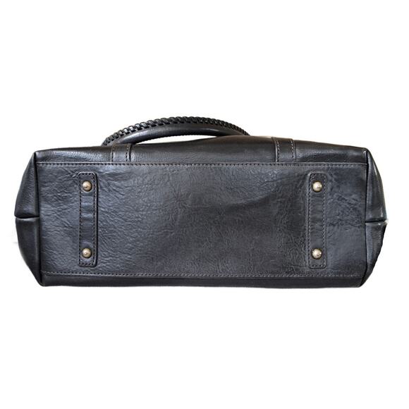 Dooney & Bourke Florentine Whipstitch Front  Pocket Satchel Bag Black  RARE - Picture 7 of 13